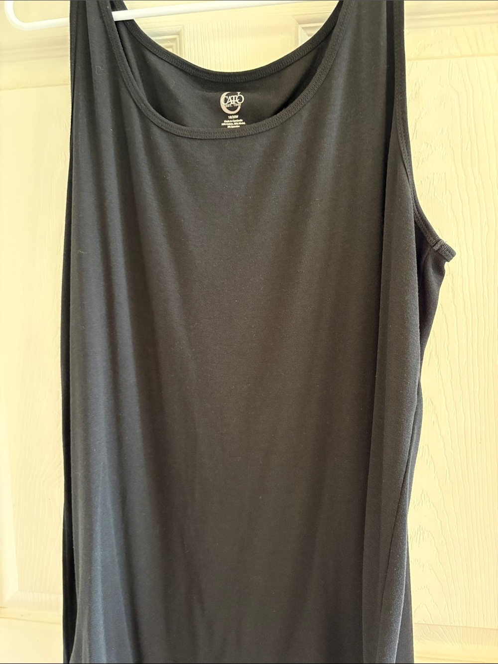 Cato Black Scoop Neck Tank Top - Solid Black Women's Tank